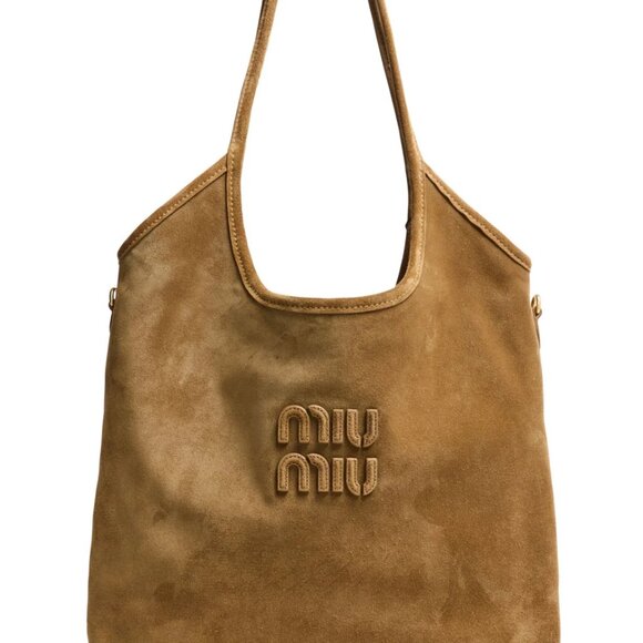 Miu Miu Brown Suede Tote Bag - Picture 1 of 4